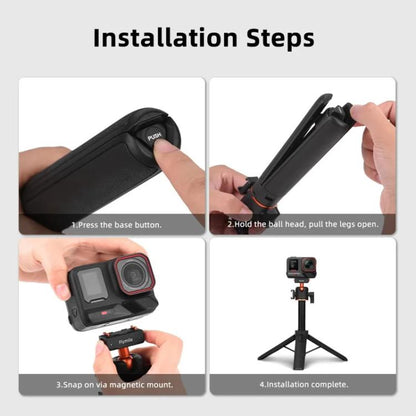 Flymile 20-54cm Magnetic Quick-Release Tripod for Insta360 Ace Pro 2/X5/X4/X3/X2/Ace Pro/Ace(Black) - free shipping - PMC Jewellery - Order now!