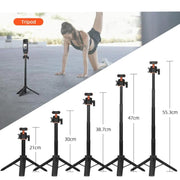 Flymile 20-54cm Magnetic Quick-Release Tripod for Insta360 Ace Pro 2/X5/X4/X3/X2/Ace Pro/Ace(Black)