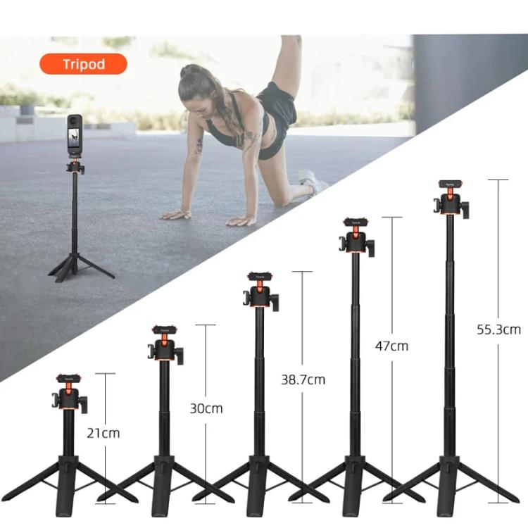 Flymile 20-54cm Magnetic Quick-Release Tripod for Insta360 Ace Pro 2/X5/X4/X3/X2/Ace Pro/Ace(Black)