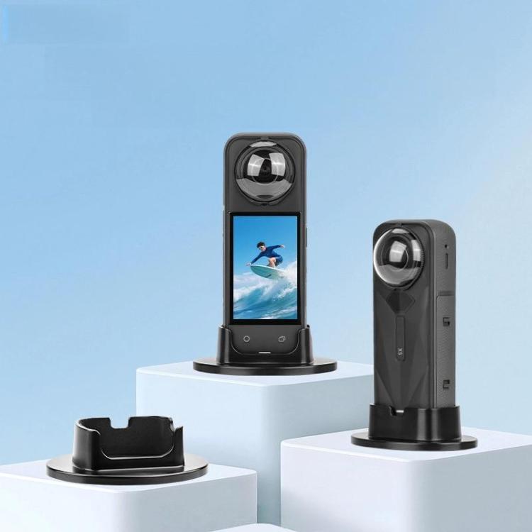 For Insta360 X5  Flymile Anti-Slip Base Plastic Desktop Stand Stable Camera Holder(Black) - free shipping - PMC Jewellery - Order now!