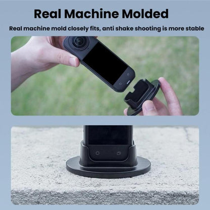 For Insta360 X5  Flymile Anti-Slip Base Plastic Desktop Stand Stable Camera Holder(Black) - free shipping - PMC Jewellery - Order now!