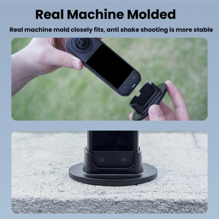 For Insta360 X5  Flymile Anti-Slip Base Plastic Desktop Stand Stable Camera Holder(Black)