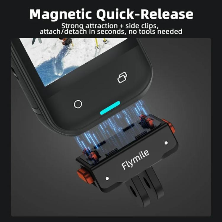 Flymile Plastic Magnetic Quick-Release Base For Insta360 Ace Pro 2/X5/X4/X3/X2/Ace Pro/Ace(Black) - free shipping - PMC Jewellery - Order now!