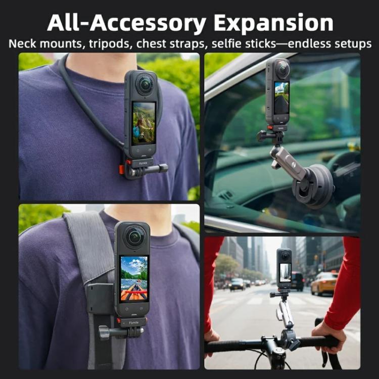 Flymile Plastic Magnetic Quick-Release Base For Insta360 Ace Pro 2/X5/X4/X3/X2/Ace Pro/Ace(Black) - free shipping - PMC Jewellery - Order now!
