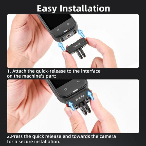 Flymile Plastic Magnetic Quick-Release Base For Insta360 Ace Pro 2/X5/X4/X3/X2/Ace Pro/Ace(Black)