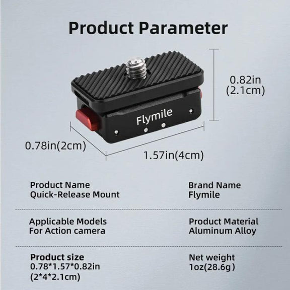 Flymile Magnetic Quick-Release Base 1/4 Inch Thread Foldable Extension Kit for Insta360 Ace Pro 2/Ace Pro/Ace/X5/X4/X3/X2(Black)