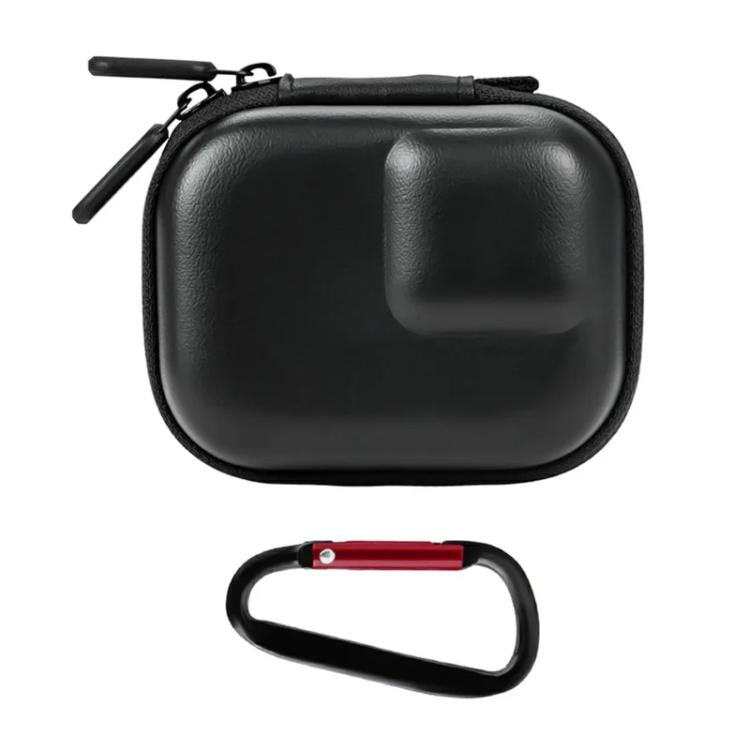 Flymile PU Mini Camera Case with Carabiner For Caged DJI Action 3/4/5 Pro/Insta360 Ace Pro 2/1/GoPro(Black) - free shipping - PMC Jewellery - Order now!