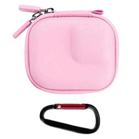 Flymile PU Mini Camera Case with Carabiner For Caged DJI Action 3/4/5 Pro/Insta360 Ace Pro 2/1/GoPro(Pink) - free shipping - PMC Jewellery - Order now!