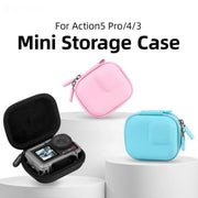 Flymile PU Mini Camera Case with Carabiner For Caged DJI Action 3/4/5 Pro/Insta360 Ace Pro 2/1/GoPro(Blue)