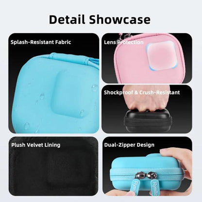 Flymile PU Mini Camera Case with Carabiner For Caged DJI Action 3/4/5 Pro/Insta360 Ace Pro 2/1/GoPro(Black) - free shipping - PMC Jewellery - Order now!