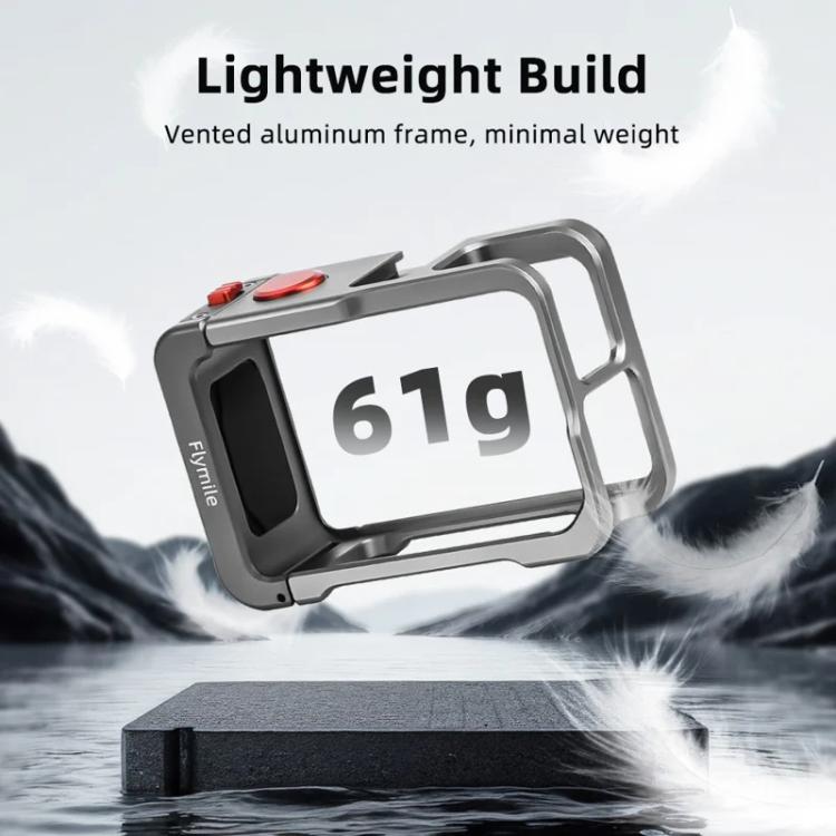 For DJI Osmo Action 5 Pro/4/3 Flymile Metal Protective Cage with Cold Shoe Mount(Metal Color) - free shipping - PMC TechLife - Order now!