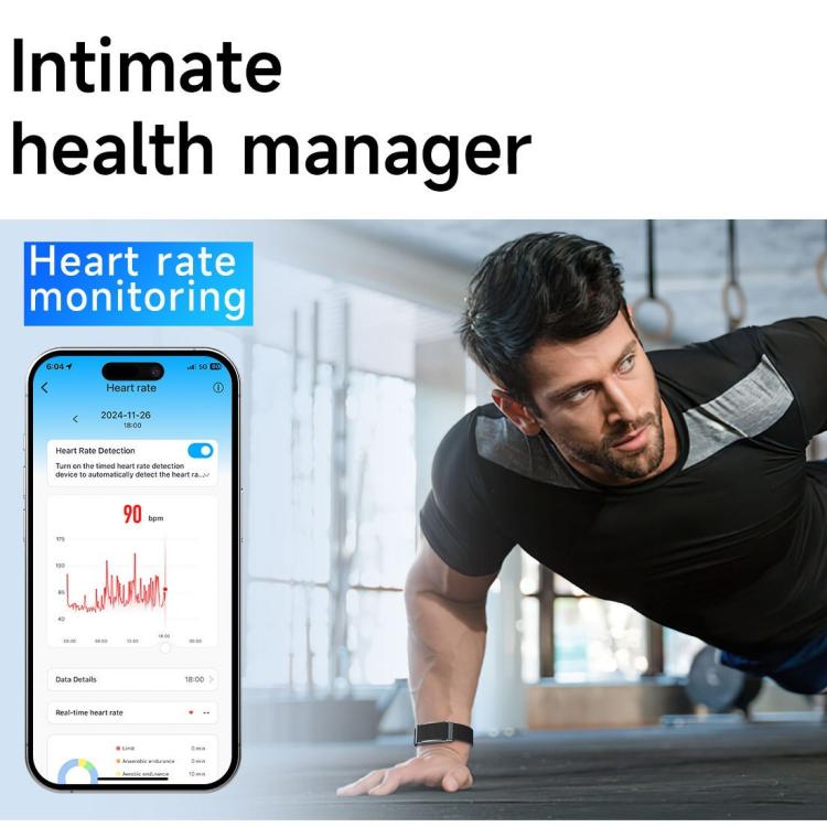 Dual PD Real-Time Heart Rate Blood Oxygen Real-Time Sleep Exercise Health Bracelet(Black) - free shipping - PMC Jewellery - Order now!