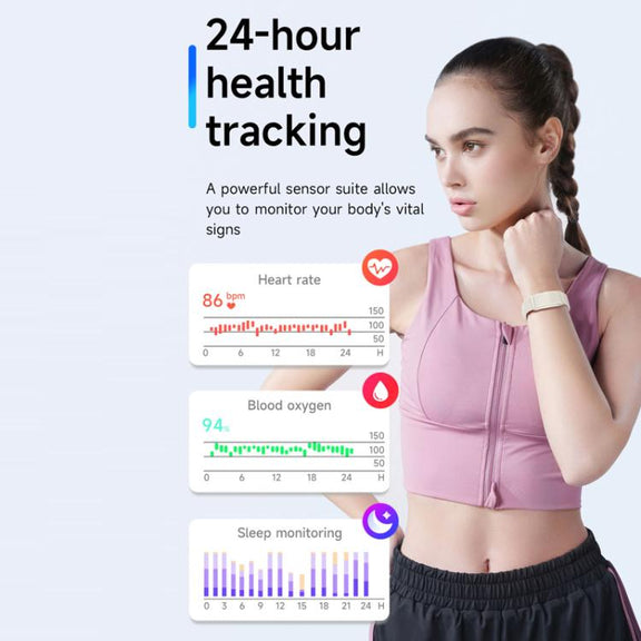 Dual PD Real-Time Heart Rate Blood Oxygen Real-Time Sleep Exercise Health Bracelet(White)