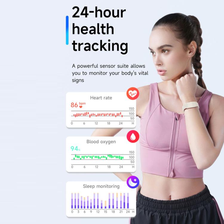 Dual PD Real-Time Heart Rate Blood Oxygen Real-Time Sleep Exercise Health Bracelet(White)