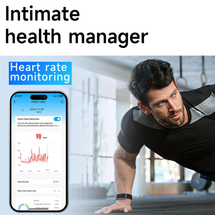 Dual PD Real-Time Heart Rate Blood Oxygen Real-Time Sleep Exercise Health Bracelet(Black) - free shipping - PMC Jewellery - Order now!
