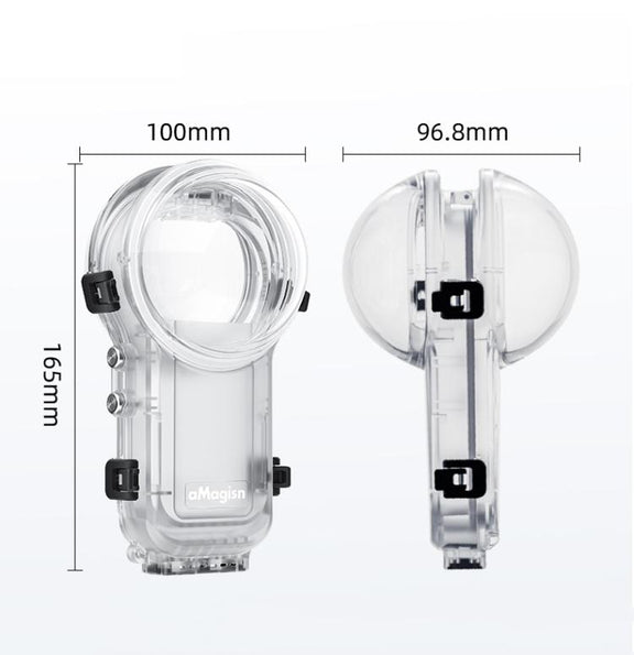 For Insta360 X5 AMagisn 60m/196ft Diving Case Quick-Release Full Invisible Water-resistant Underwater Housing