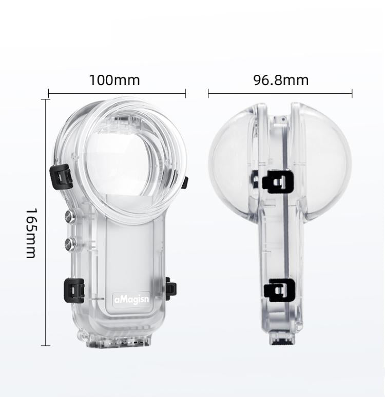 For Insta360 X5 AMagisn 60m/196ft Diving Case Quick-Release Full Invisible Water-resistant Underwater Housing