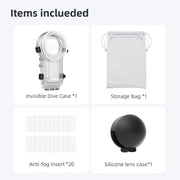 For Insta360 X5 AMagisn 60m/196ft Diving Case Quick-Release Full Invisible Water-resistant Underwater Housing