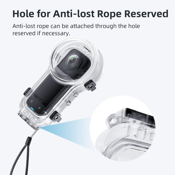 For Insta360 X5 AMagisn 60m/196ft Diving Case Quick-Release Full Invisible Water-resistant Underwater Housing