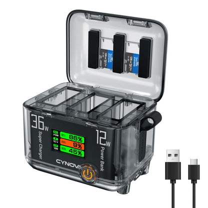 CYNOVA Fast Charging Hub for DJI Osmo 360/Action 5 Pro/4/3 With 1.14 inch TFT LCD Display(Translucent) - free shipping - PMC Jewellery - Order now!
