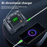 CYNOVA Fast Charging Hub for DJI Osmo 360/Action 5 Pro/4/3 With 1.14 inch TFT LCD Display(Translucent)