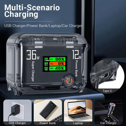 CYNOVA Fast Charging Hub for DJI Osmo 360/Action 5 Pro/4/3 With 1.14 inch TFT LCD Display(Translucent) - free shipping - PMC Jewellery - Order now!