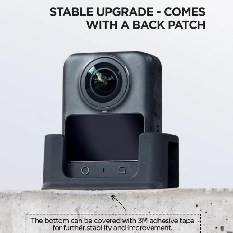 For DJI Osmo 360 Action Camera CYNOVA Silicone Mount Base Desktop & Car Holder(Black)