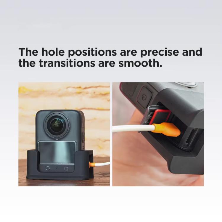 For DJI Osmo 360 Action Camera CYNOVA Silicone Mount Base Desktop & Car Holder(Black)