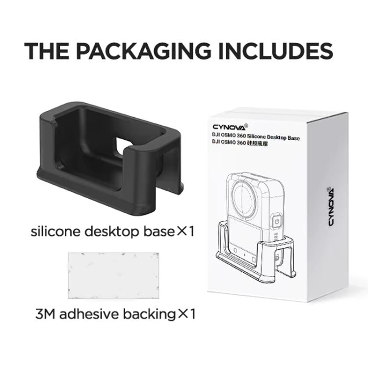 For DJI Osmo 360 Action Camera CYNOVA Silicone Mount Base Desktop & Car Holder(Black) - free shipping - PMC Jewellery - Order now!