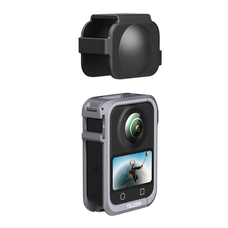 For DJI Osmo 360 TELESIN Aluminum Alloy Protective Cage Expansion Frame with Lens Cover(Metal Color) - free shipping - PMC Jewellery - Order now!