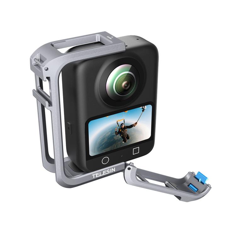 For DJI Osmo 360 TELESIN Aluminum Alloy Protective Cage Expansion Frame with Lens Cover(Metal Color) - free shipping - PMC Jewellery - Order now!