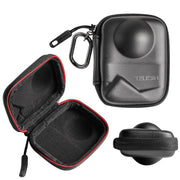TELESIN Full-Coverage PU Carrying Case for DJI Osmo 360 Camera Protective Pouch with Carabiner Clip