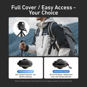 TELESIN Full-Coverage PU Carrying Case for DJI Osmo 360 Camera Protective Pouch with Carabiner Clip