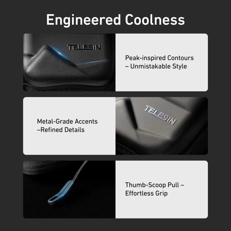 TELESIN Open Bottom PU Carrying Case for DJI Osmo 360 Camera Protective Pouch with Carabiner Clip - free shipping - PMC TechLife - Order now!