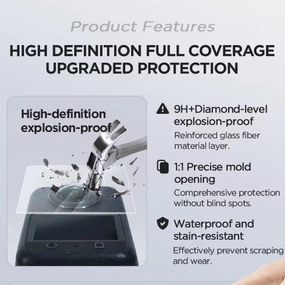For DJI Osmo 360 CYNOVA Tempered Glass Screen Protector Kit Auto-Align Installation Frame