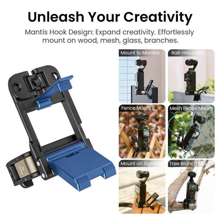 For DJI Pocket 3 aMagisn Mantis Extension Frame Magnetic Mount for Hands-Free Vlogging(Black)