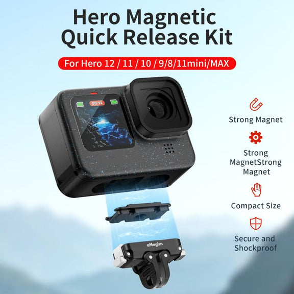 aMagisn Magnetic Quick Release Adapter for GoPro HERO13/12/11/10/9/8/11 Mini/MAX Separate Top Mount Plate