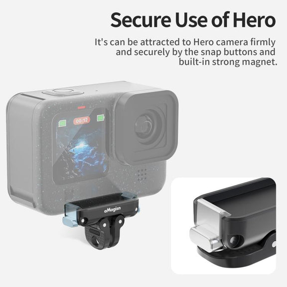 aMagisn Magnetic Quick Release Adapter for GoPro HERO13/12/11/10/9/8/11 Mini/MAX Separate Top Mount Plate