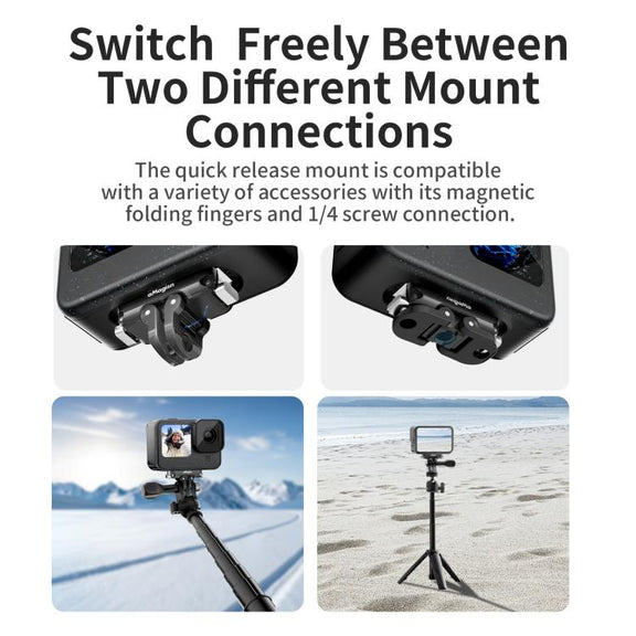 aMagisn Magnetic Quick Release Adapter for GoPro HERO13/12/11/10/9/8/11 Mini/MAX Separate Top Mount Plate