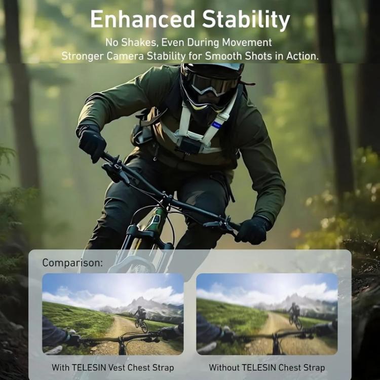 TELESIN S2-CGP-01GY Universal Action Camera Chest Belt Bracket Quick Release Chest Strap Mount(Gray) - free shipping - PMC TechLife - Order now!