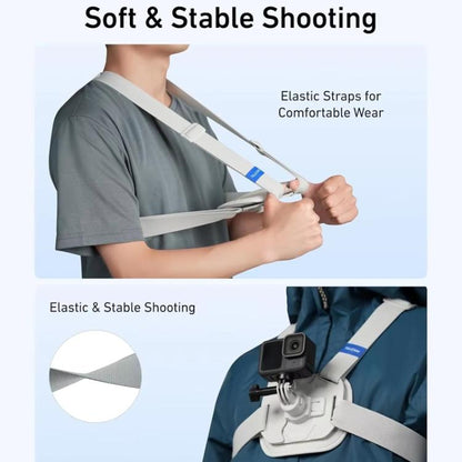 TELESIN S2-CGP-01GY Universal Action Camera Chest Belt Bracket Quick Release Chest Strap Mount(Gray) - free shipping - PMC Jewellery - Order now!