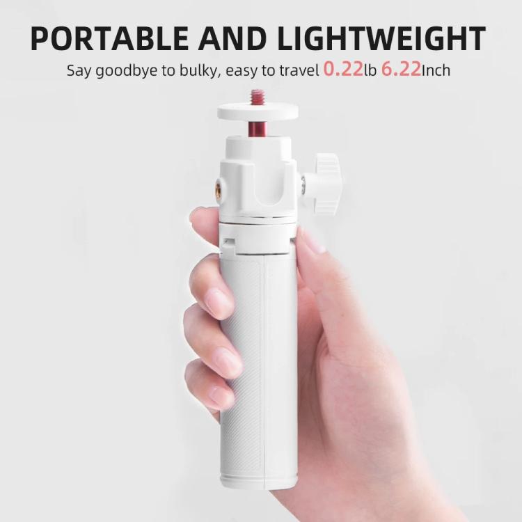 Flymile 15.8-30.8cm Tripod Selfie Stick for Action Cameras With 360-degree Adjustable Ball Head & Cold Shoe(White) - free shipping - PMC TechLife - Order now!