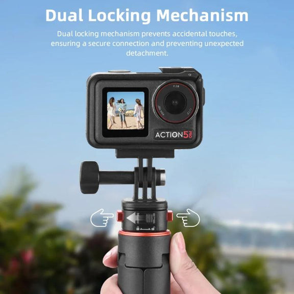 Flymile 1.63m Magnetic Quick-Release Tripod Selfie Stick for Action Cameras for Vlogging, Outdoor Sports(Black)