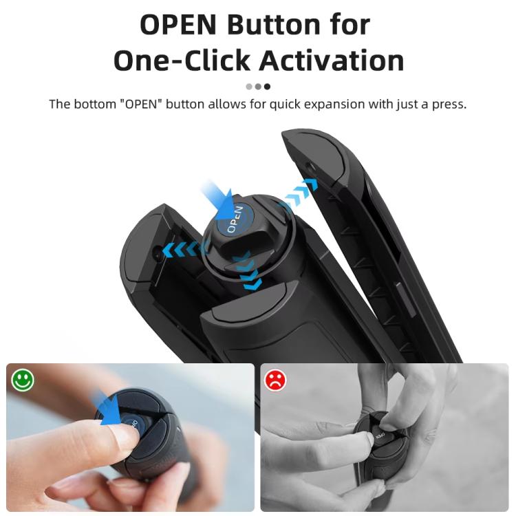 Flymile 1.63m Magnetic Quick-Release Tripod Selfie Stick for Action Cameras for Vlogging, Outdoor Sports(Black) - free shipping - PMC Jewellery - Order now!