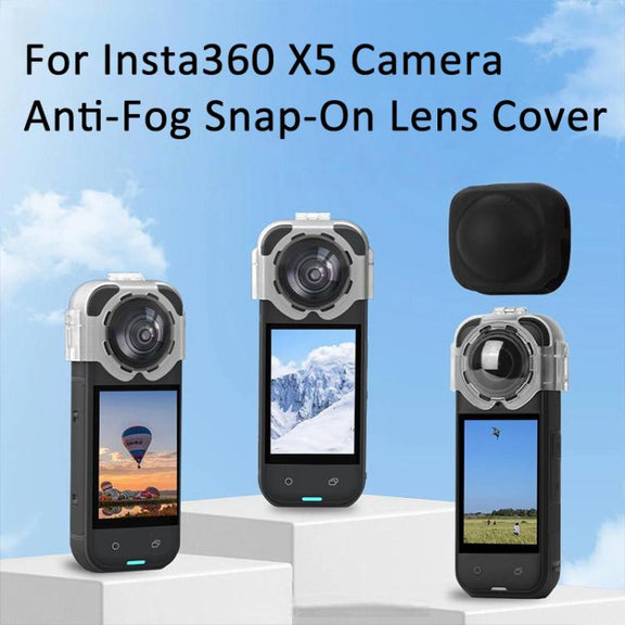 For Insta360 X5 Camera Anti-Fog Snap-On Protective Lens Cover Lens Guards(Transparent)