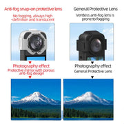 For Insta360 X5 Camera Anti-Fog Snap-On Protective Lens Cover Lens Guards(Transparent)