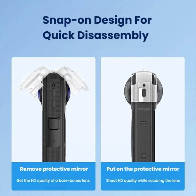 For Insta360 X5 Camera Anti-Fog Snap-On Protective Lens Cover Lens Guards(Transparent)
