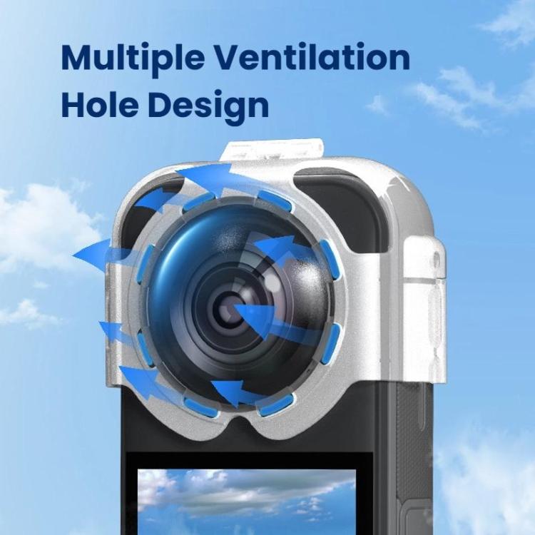 For Insta360 X5 Camera Anti-Fog Snap-On Protective Lens Cover Lens Guards(Transparent)