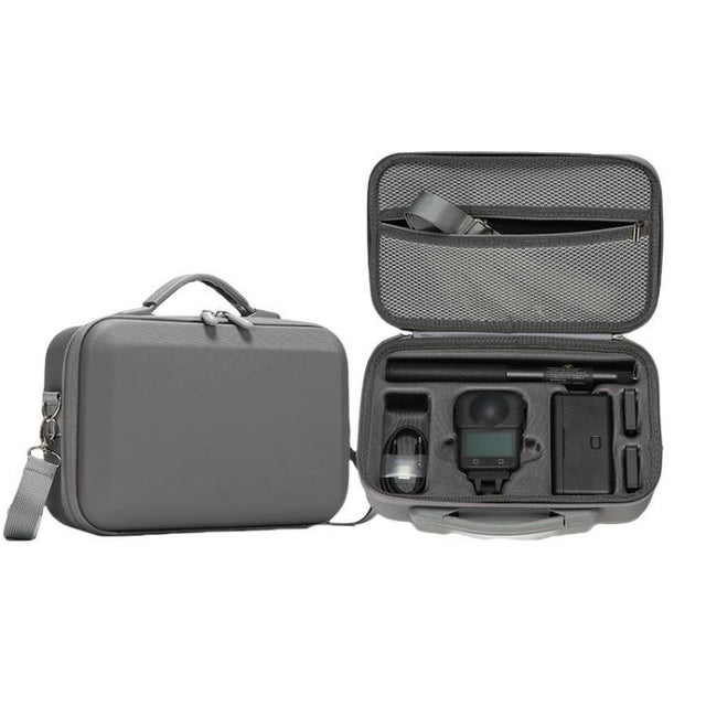 For DJI Osmo 360 Adventure Combo Flymile PU Leather Shoulder Bag Water-resistant Crossbody Sling Bag(Gray)