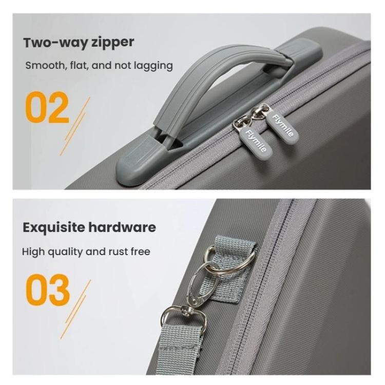 For DJI Osmo 360 Adventure Combo Flymile PU Leather Shoulder Bag Waterproof Crossbody Sling Bag(Gray) - free shipping - PMC Jewellery - Order now!